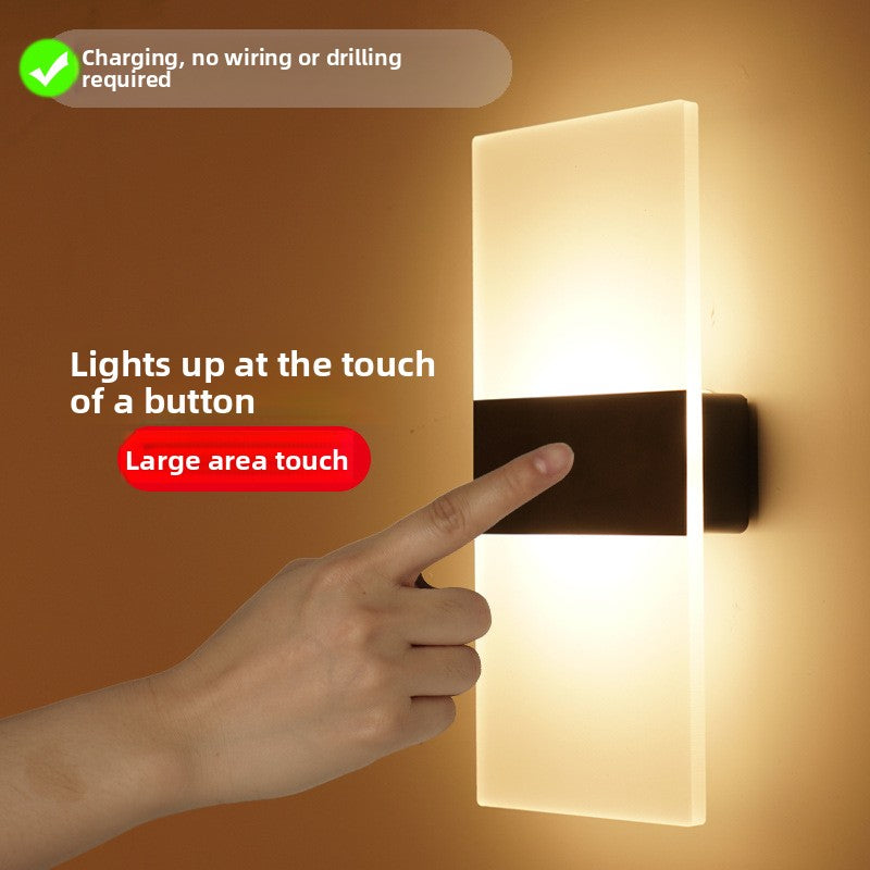 Touch-sensitive wall lamp for bedroom bedside lamp