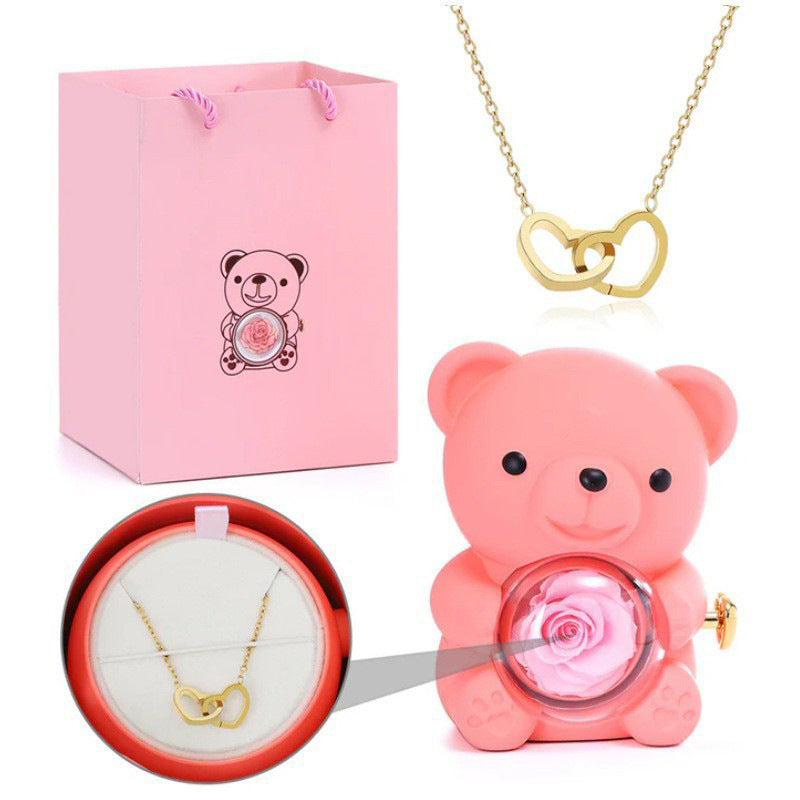 Double Heart Necklace with Gift Box