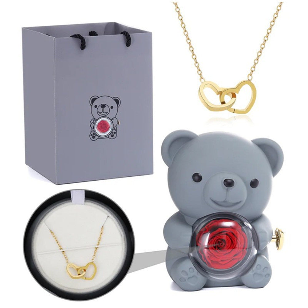 Double Heart Necklace with Gift Box
