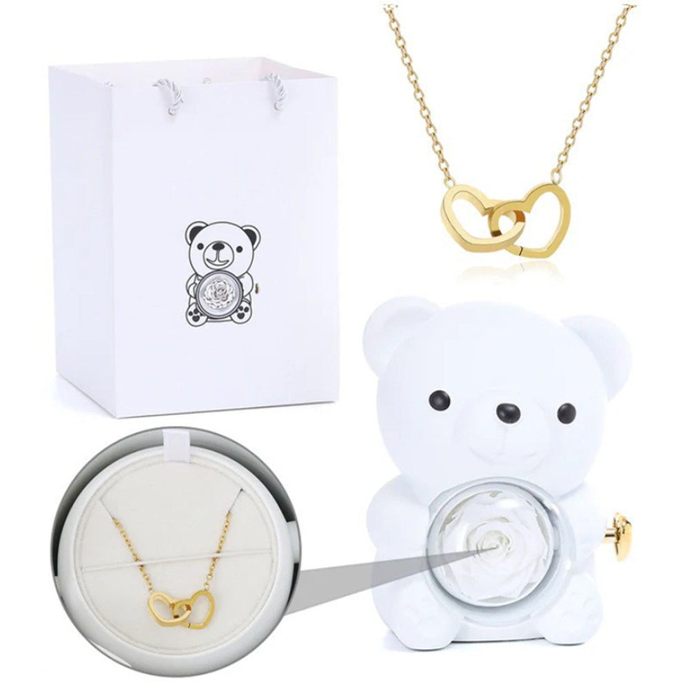 Double Heart Necklace with Gift Box