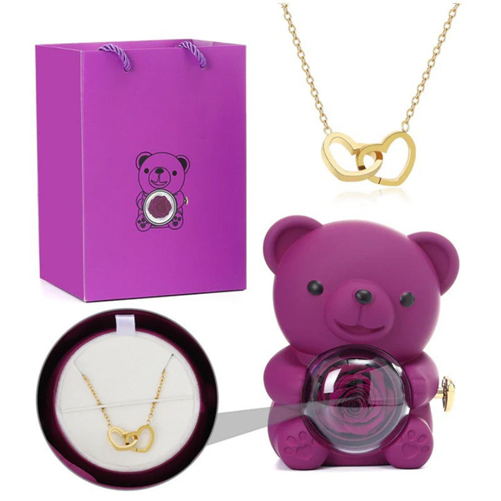 Double Heart Necklace with Gift Box