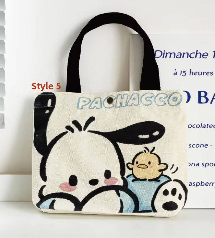 Teddy Bear Canvas Bag, Student Handbag, Gift Tote Bag, Eco-Friendly Bag for Women