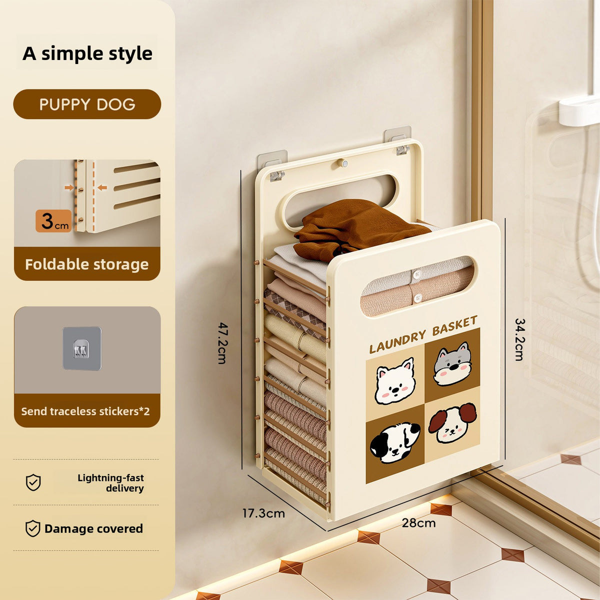 Foldable Wall Mounted Laundry Basket