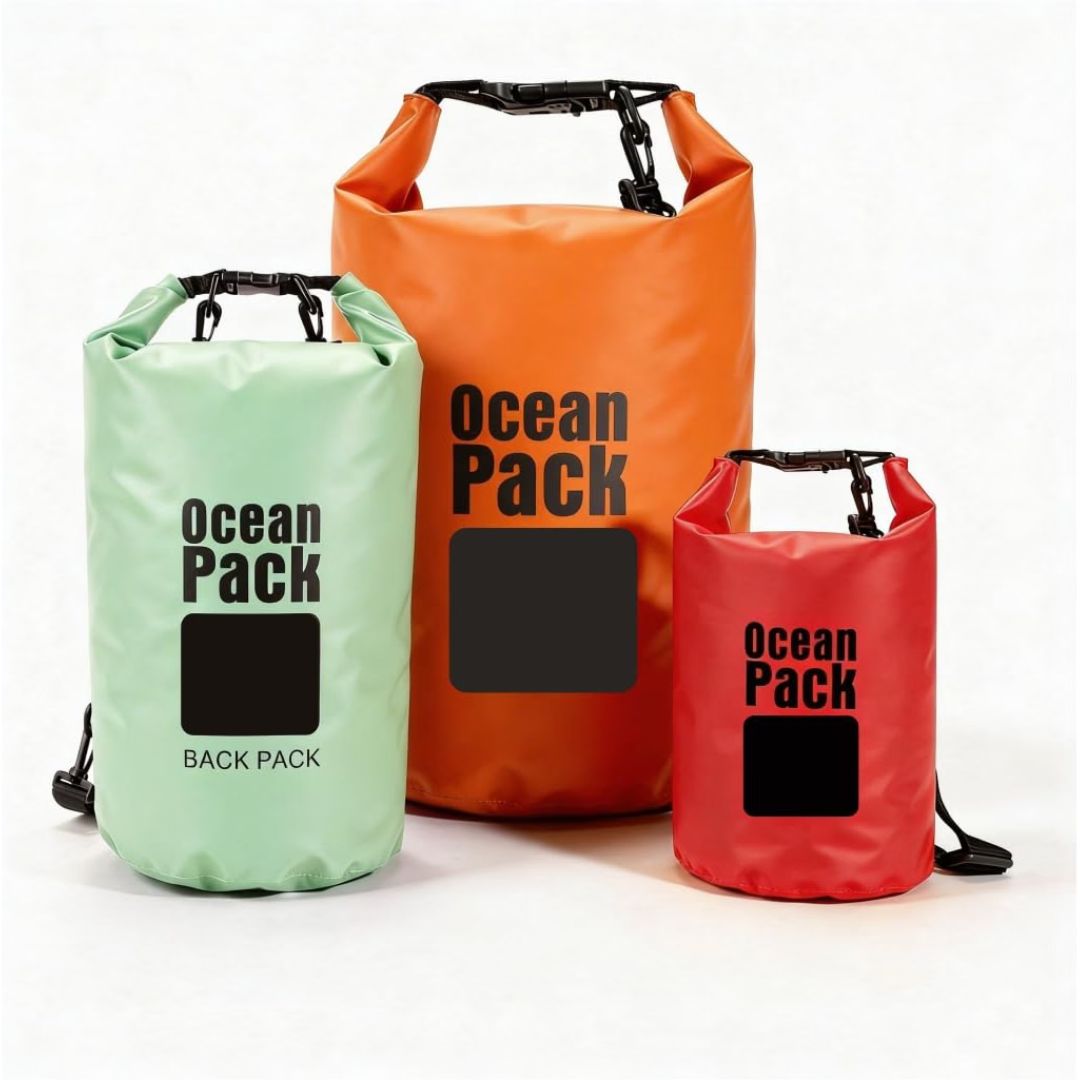 PAQ Waterproof Backpack Roll Top Dry Bag Set of 3 (2L 5L 10L) Assorted colors
