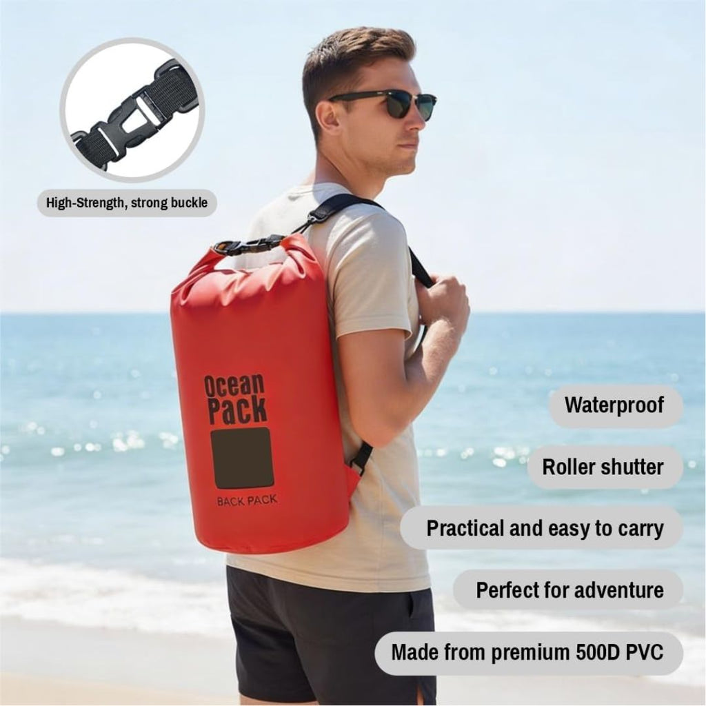 PAQ Waterproof Backpack Roll Top Dry Bag Set of 3 (2L 5L 10L) Assorted colors
