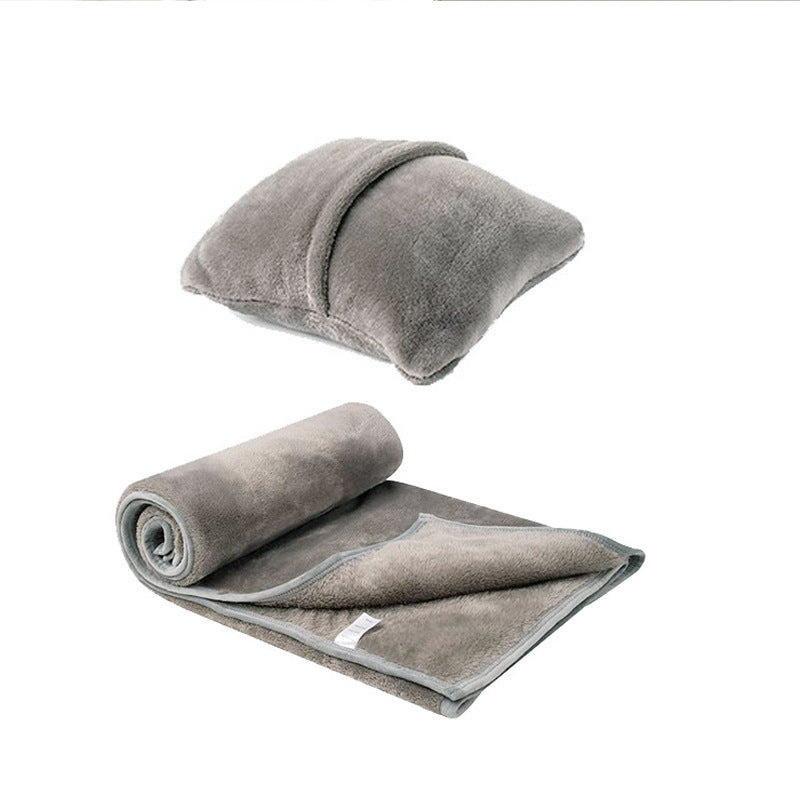 Multifunctional Flannel Travel Blanket Shawl Pillow