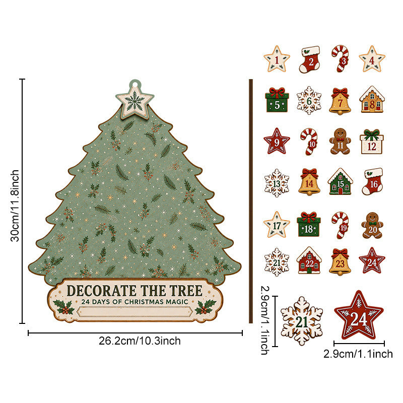Christmas 24-day countdown calendar wooden Christmas decoration item