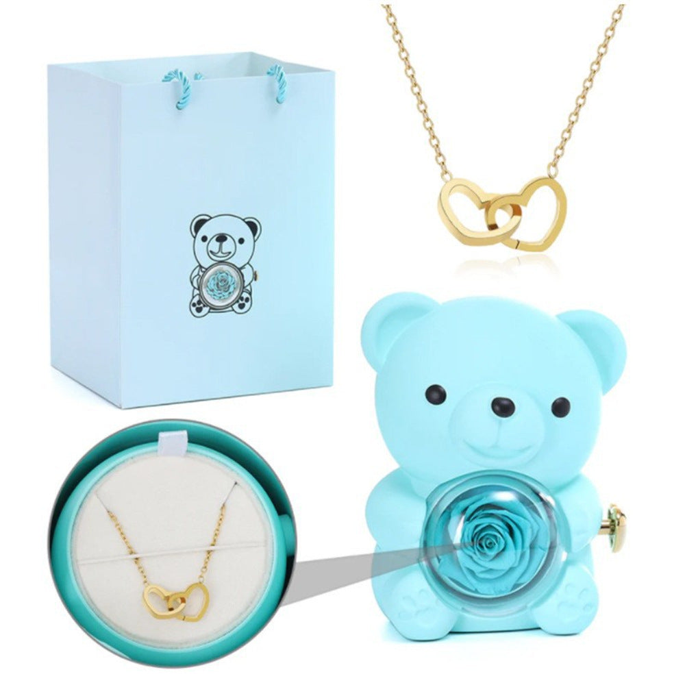 Double Heart Necklace with Gift Box