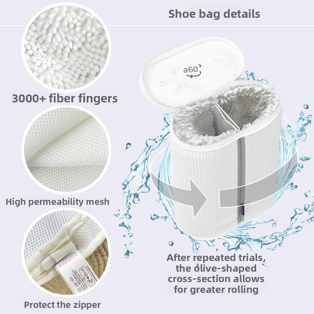 Reusable Shoe Cleaning Bag with Brake Zipper