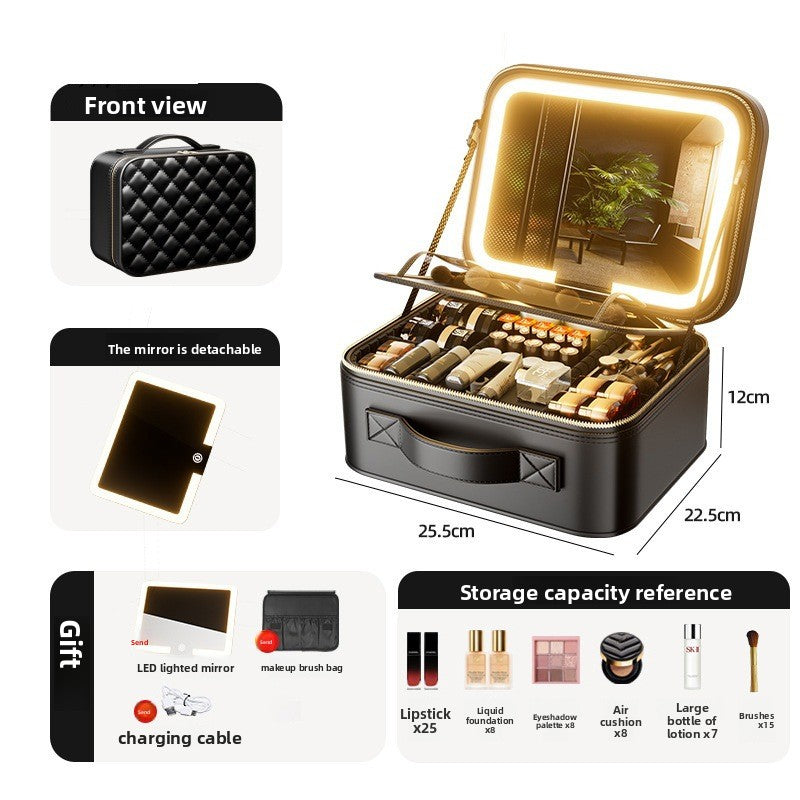 Portable LED Makeup Box with Mirror