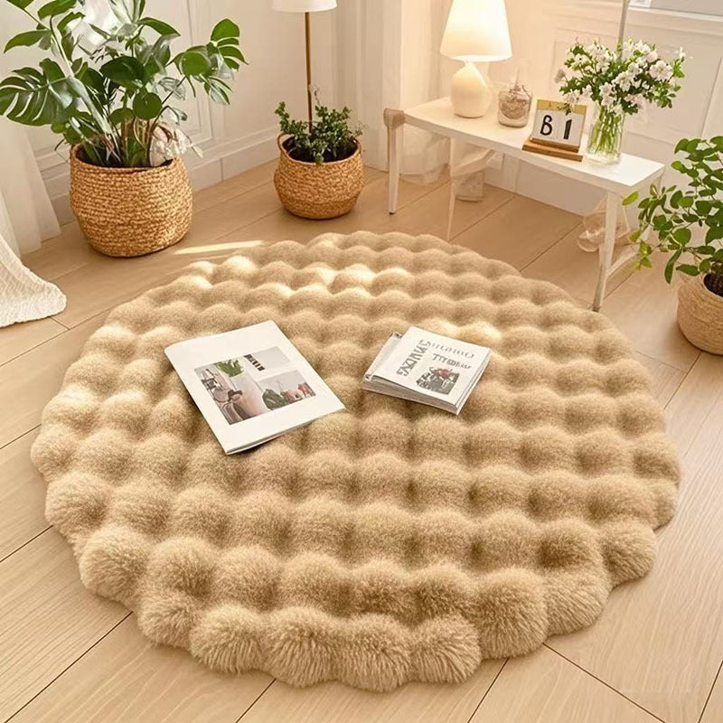 Round Plush Floor Mat Home Decor