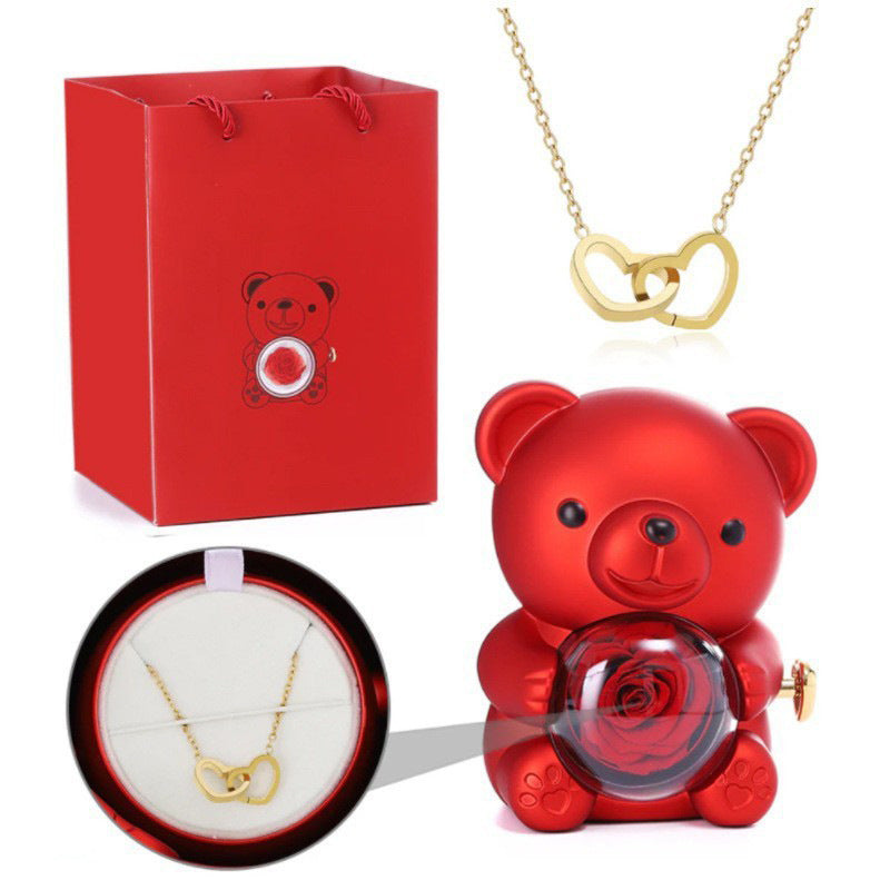 Double Heart Necklace with Gift Box