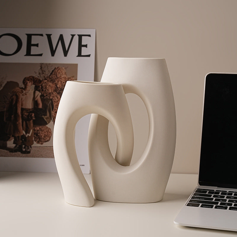 Wabi-Sabi Ceramic Vase for Home Decor