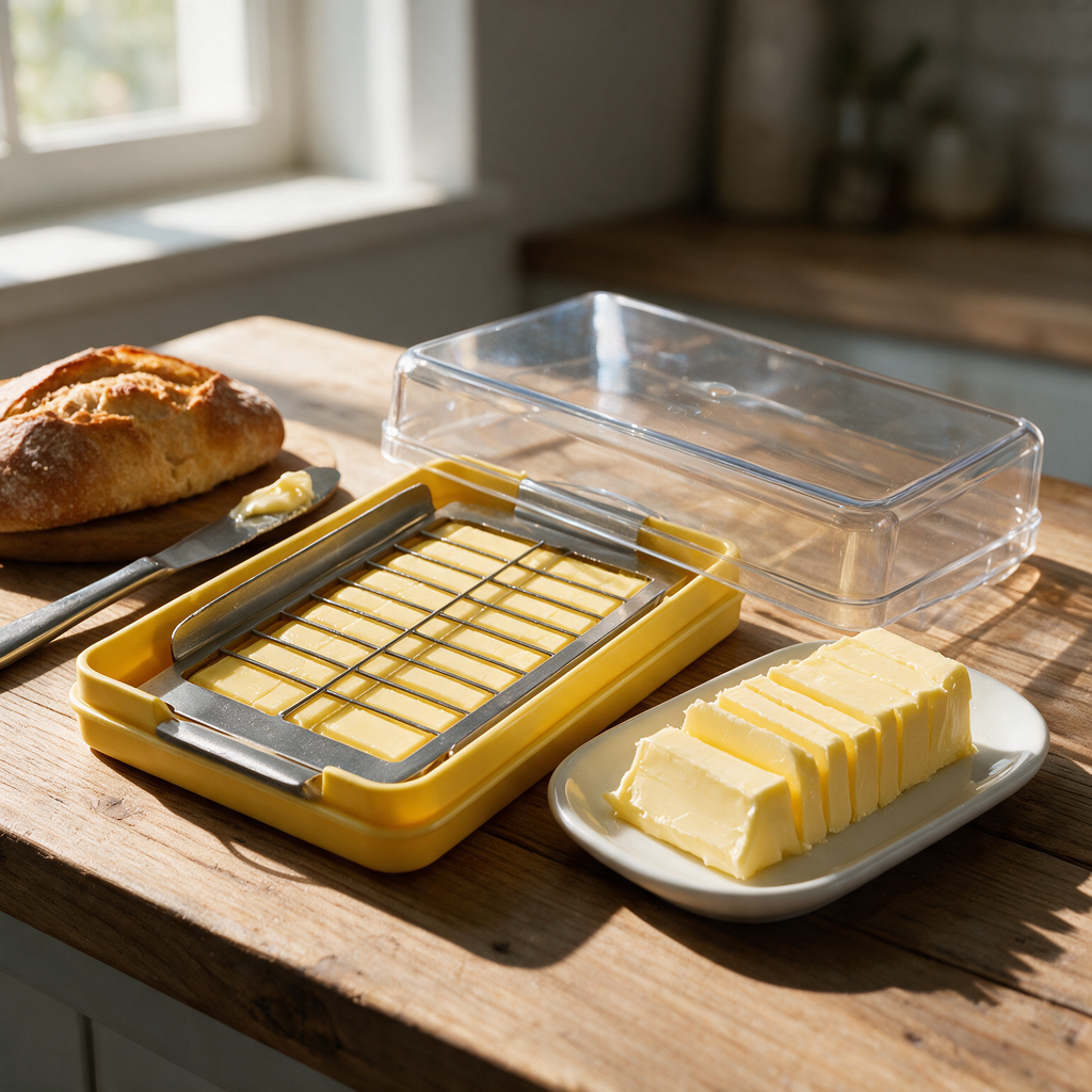 Yellow Airtight Butter Cutter Container