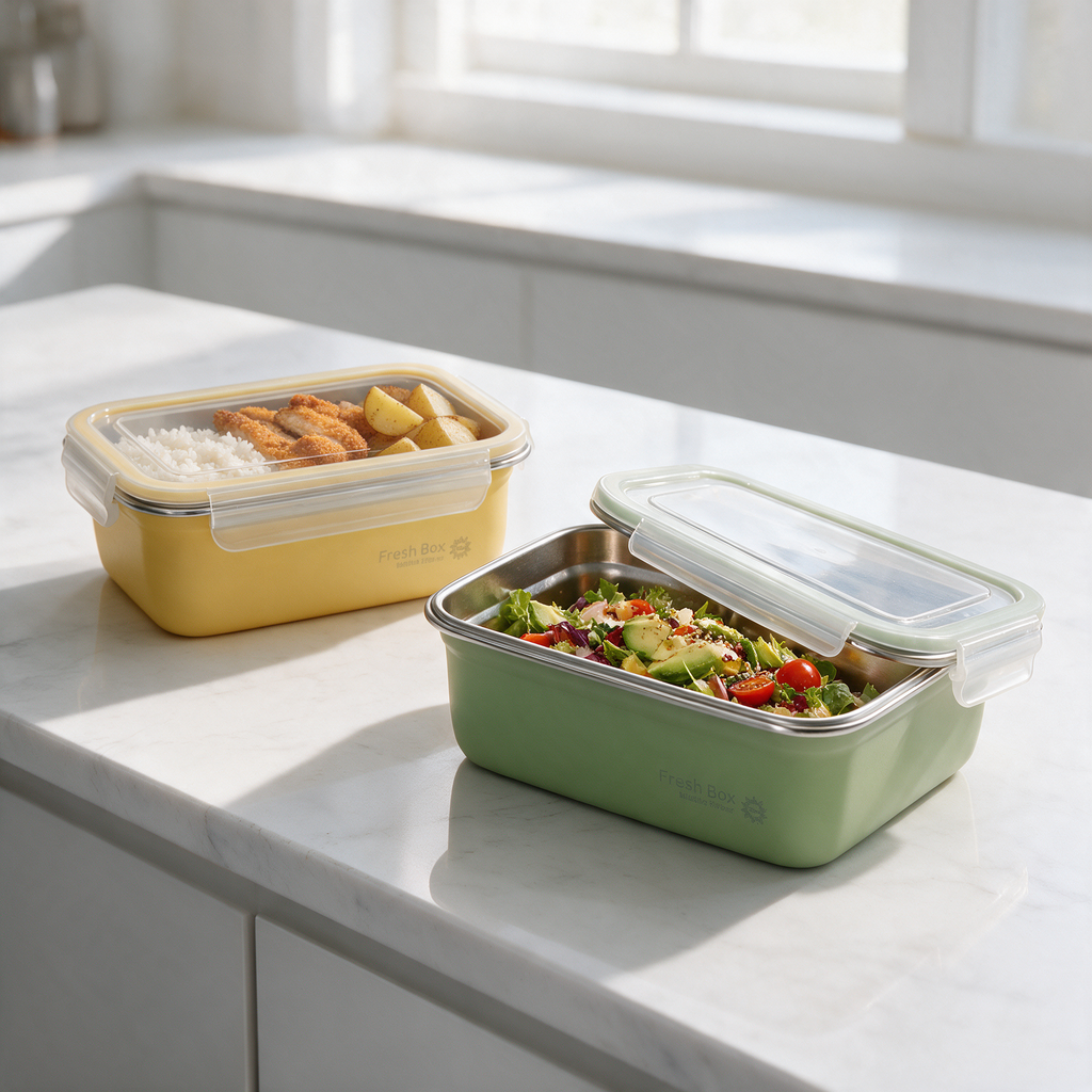 Colorful Airtight Aluminum Lunch Boxes – Pack of 2