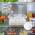 Egg Containers with Lids 2 Tiers – Refrigerator Egg Organizer with Airtight Food Storage Container