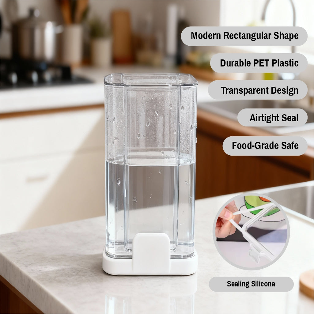 Premium 1800ml Airtight Food Storage Container - Stackable PET Plastic Kitchen Organizer