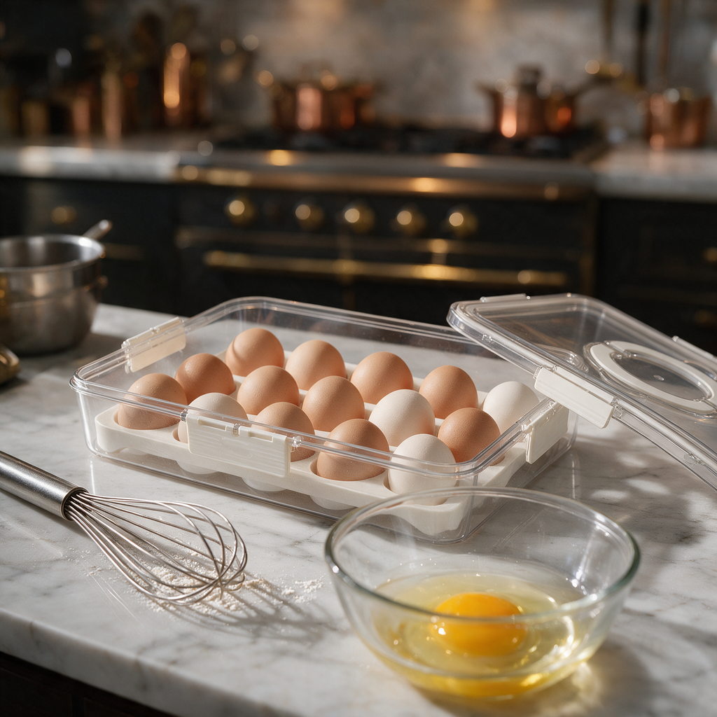 Egg Storage Box for Refrigerator – Airtight Egg Organizer for 20 Eggs