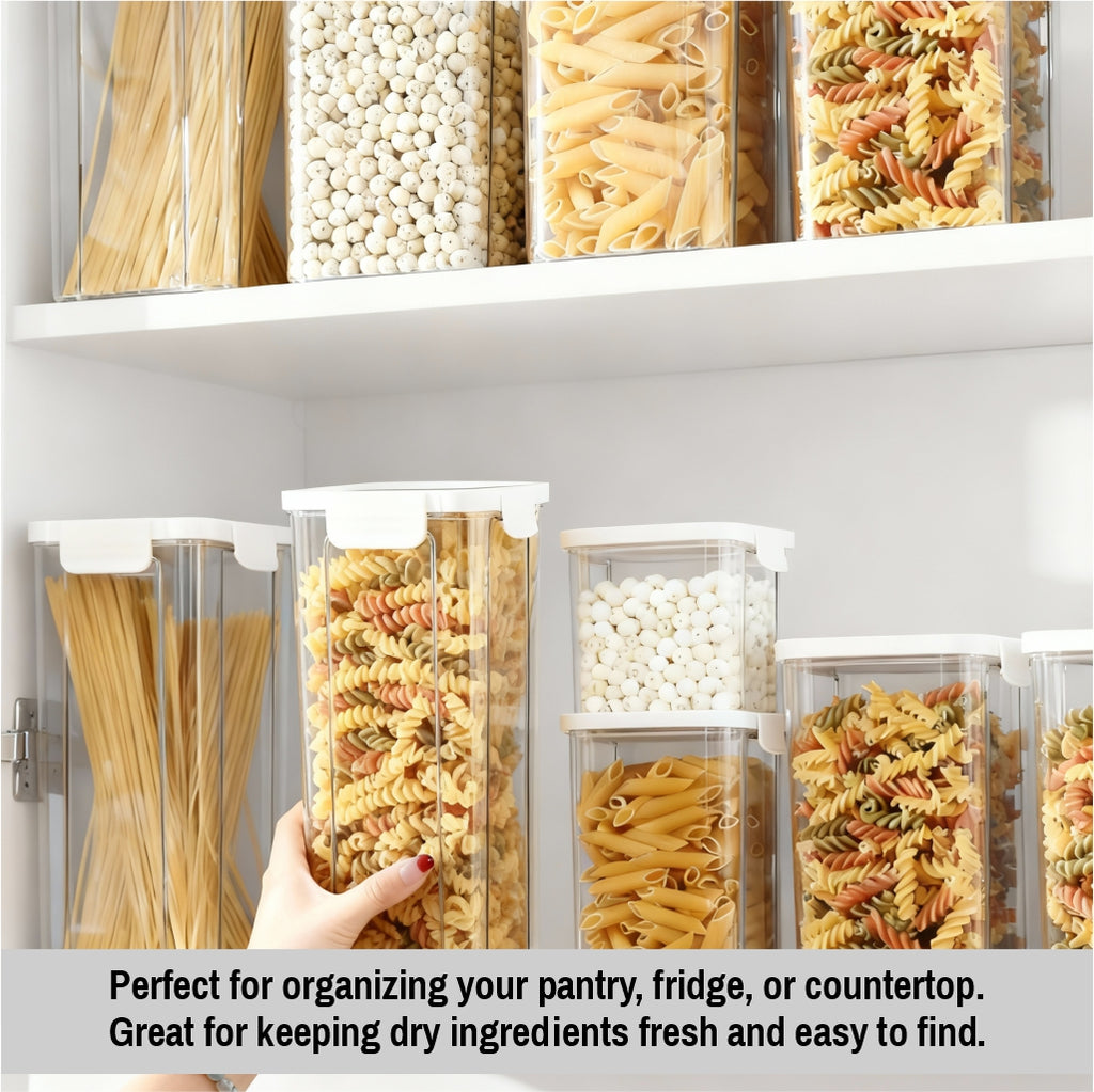 Premium 1800ml Airtight Food Storage Container - Stackable PET Plastic Kitchen Organizer