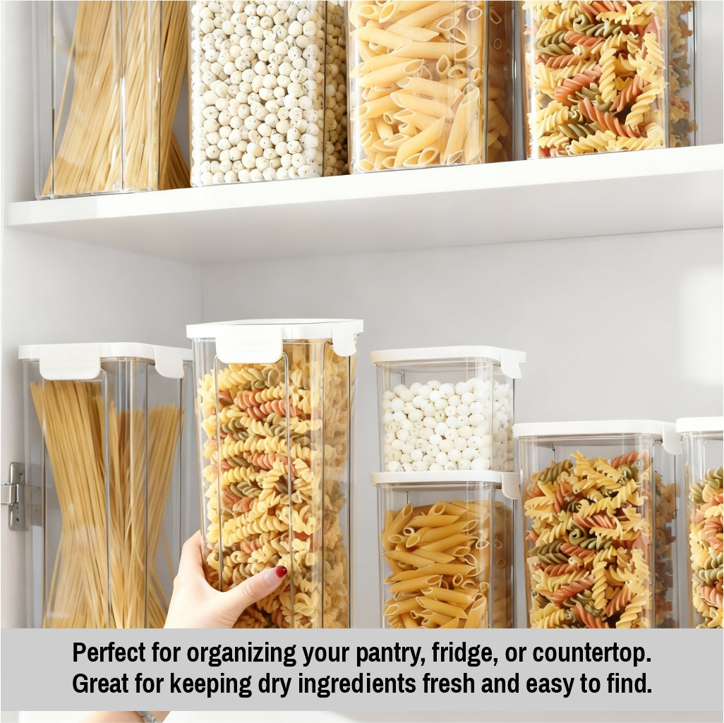 Premium 1800ml Airtight Food Storage Container - Stackable PET Plastic Kitchen Organizer