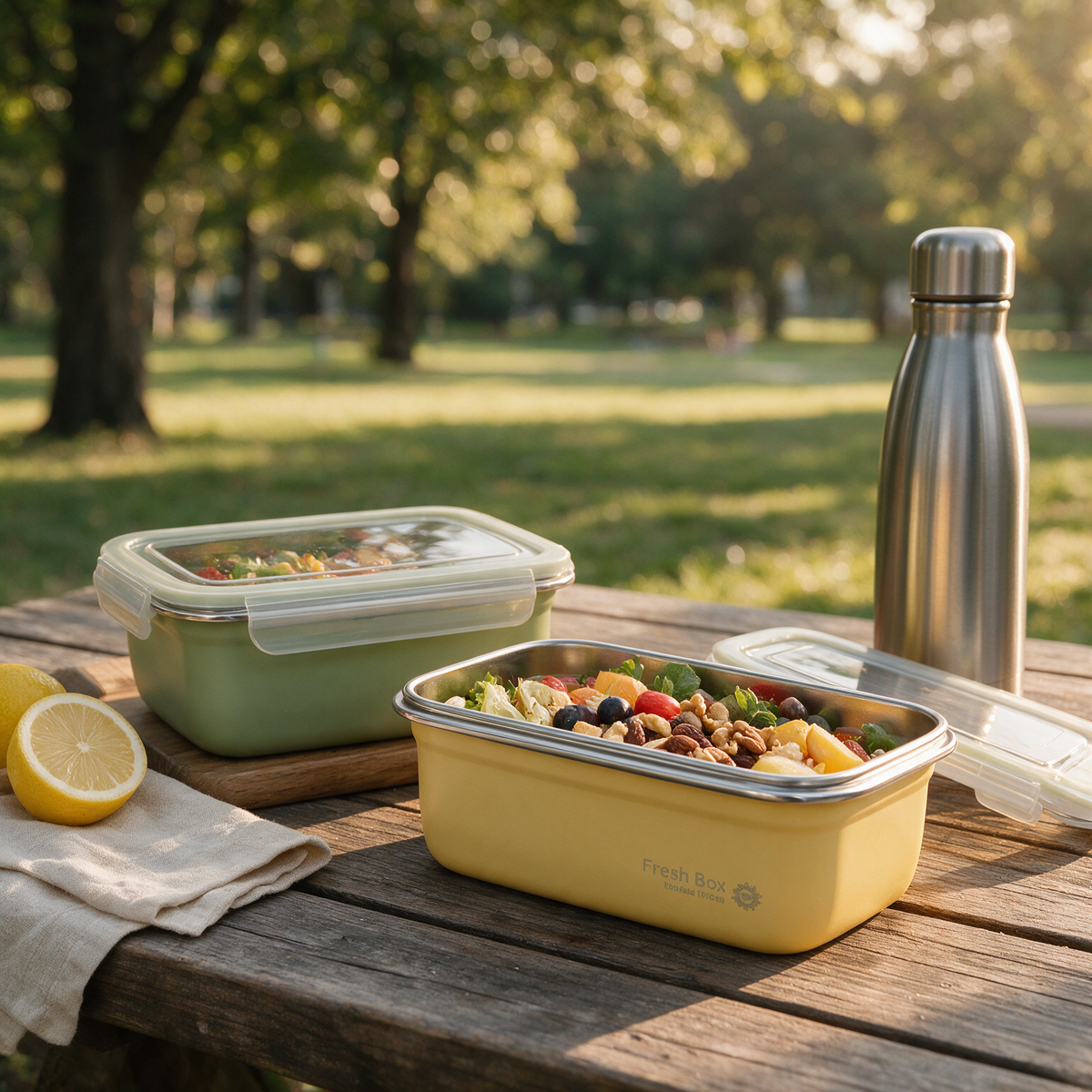 Colorful Airtight Aluminum Lunch Boxes – Pack of 2