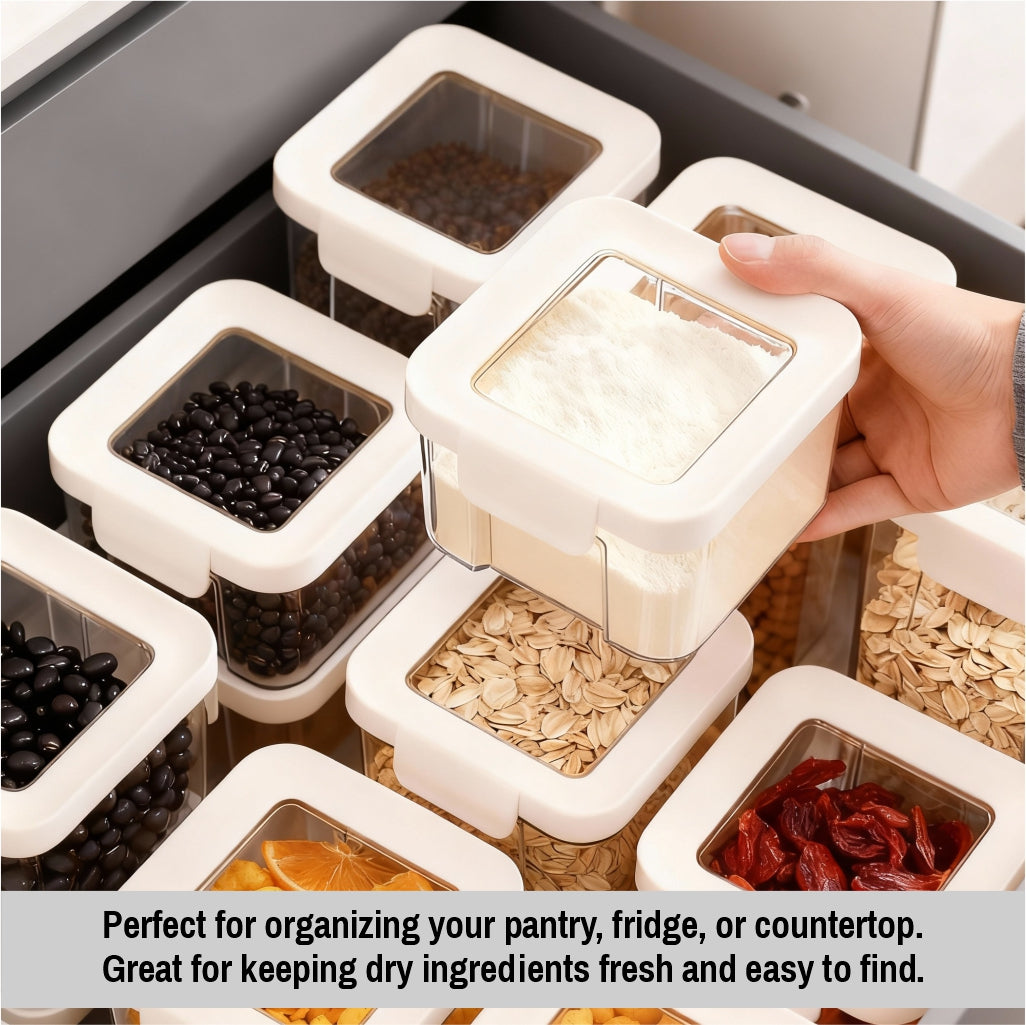 Clear Rectangular Pantry Storage Container – Airtight Lid Kitchen Organizer for Dry Food & Home Storage