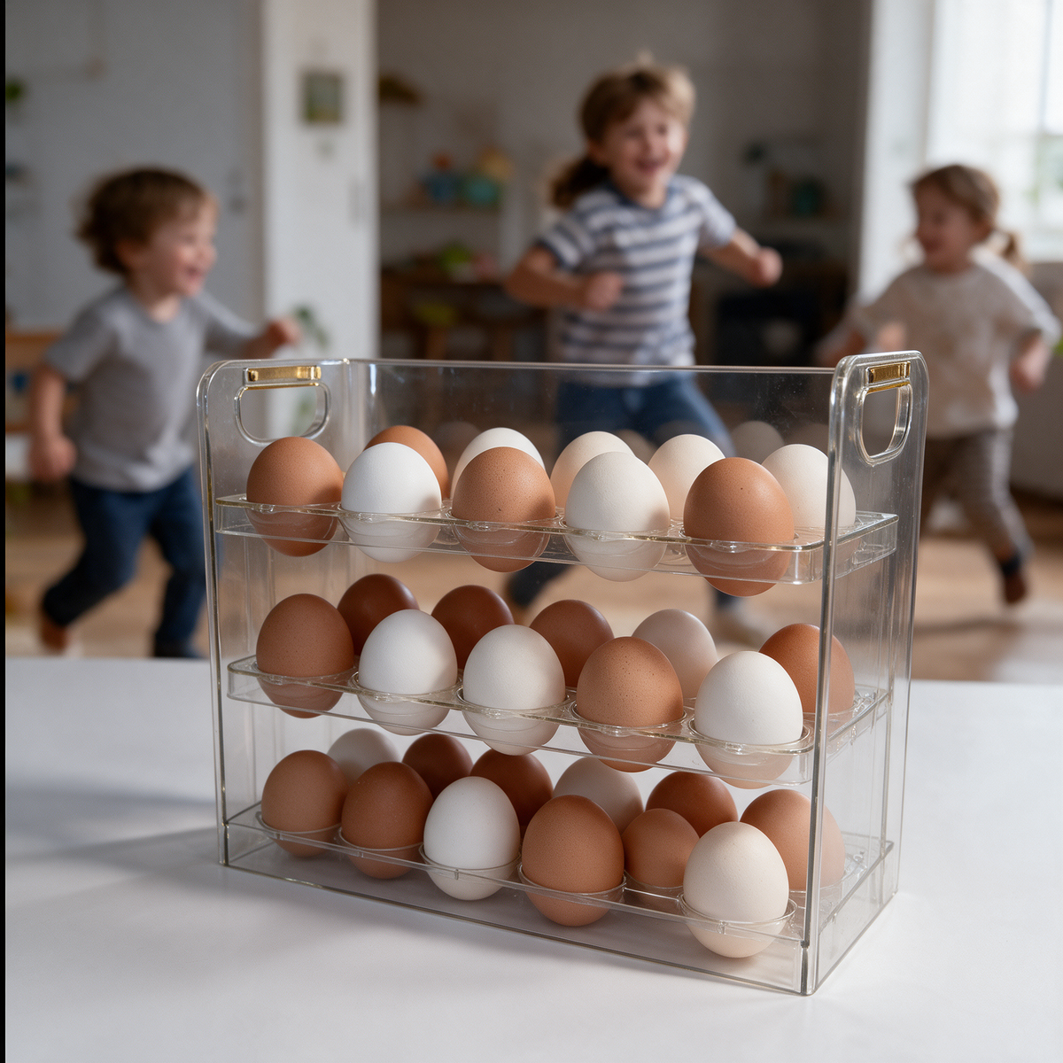 3-Tier Transparent Egg Organizer