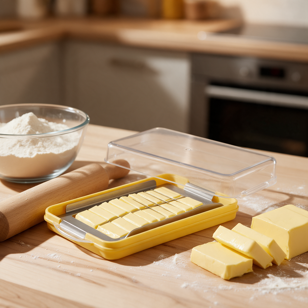 Yellow Airtight Butter Cutter Container