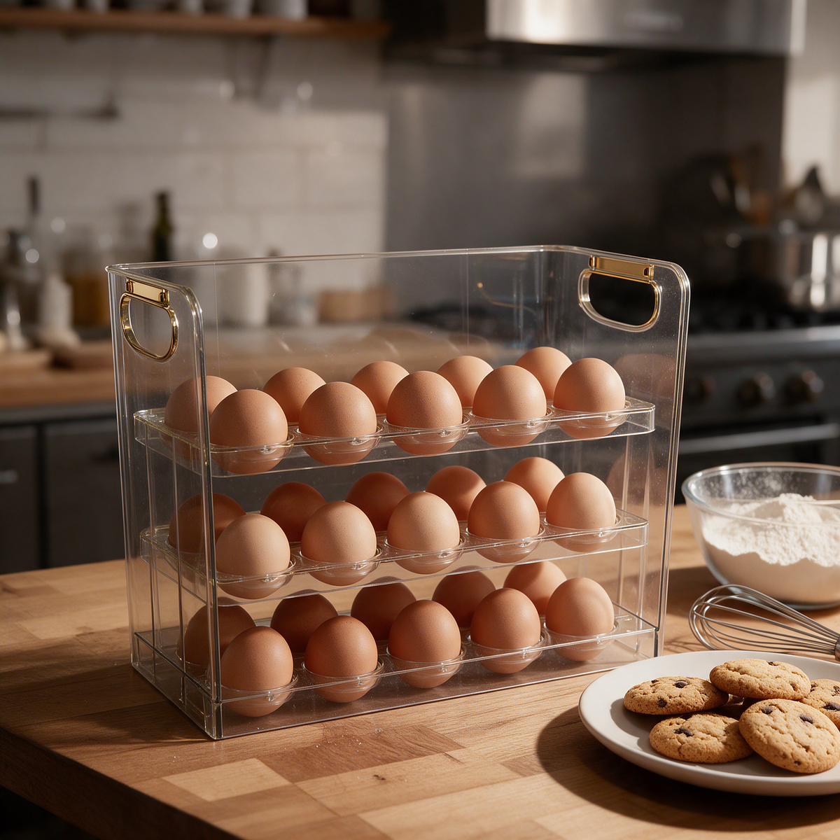 3-Tier Transparent Egg Organizer