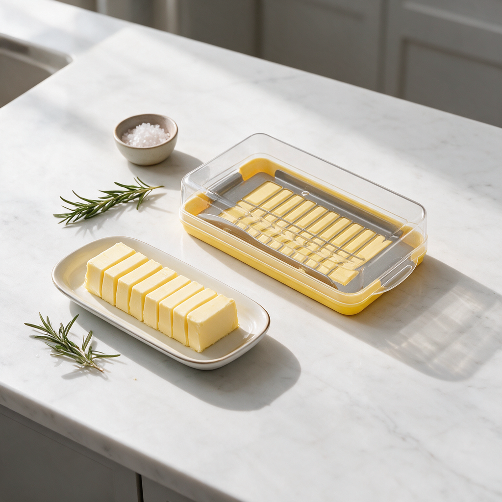Yellow Airtight Butter Cutter Container