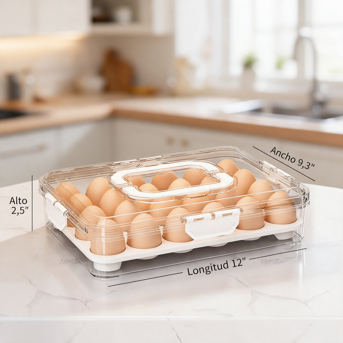 Egg Storage Box for Refrigerator – Airtight Egg Organizer for 20 Eggs