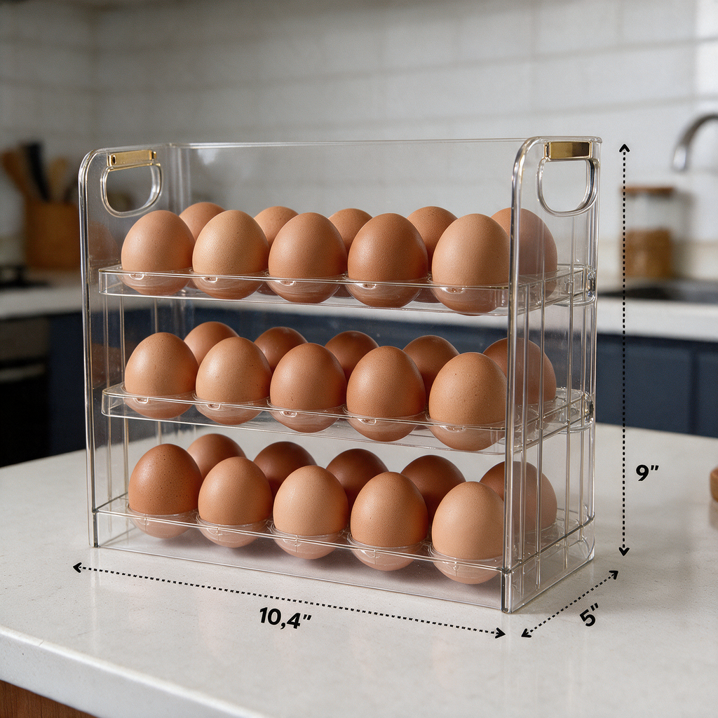 3-Tier Transparent Egg Organizer