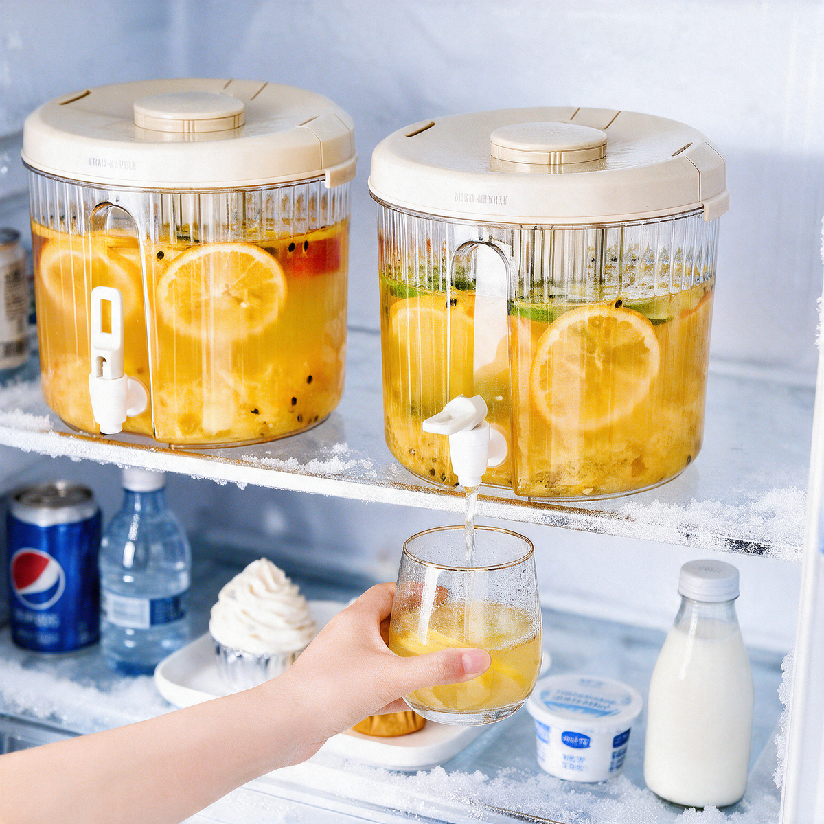 Clear Airtight Fridge Drink Dispenser