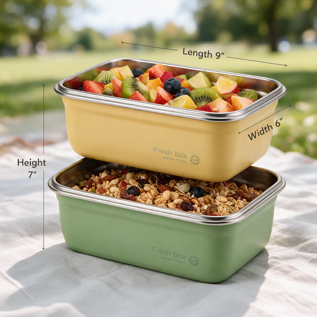 Colorful Airtight Aluminum Lunch Boxes – Pack of 2